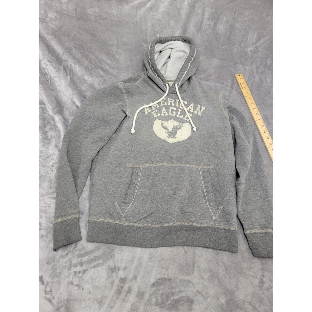 American Eagle Vintage Label Mens Small Hoodie Sweatshirt‎ Gray Classic Fit